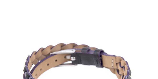 Dámsky fialový kožený vrkočový náramok EDC by Esprit