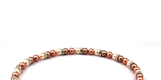 Dámsky perlový náhrdelník Royal Adamas so staroružovými perlami