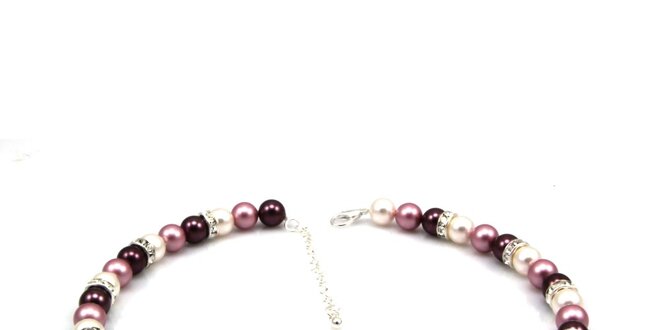 Dámsky perlový náhrdelník Royal Adamas s fialkovými perlami