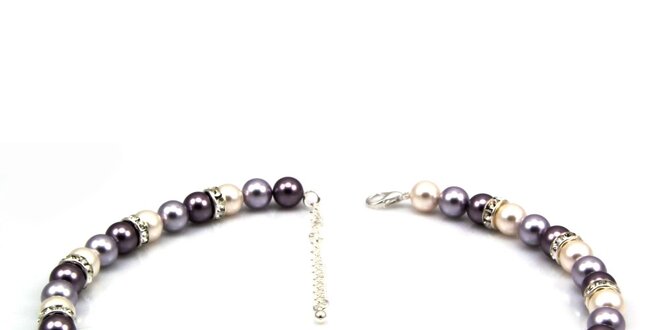 Dámsky perlový náhrdelník Royal Adamas so striebornými perlami
