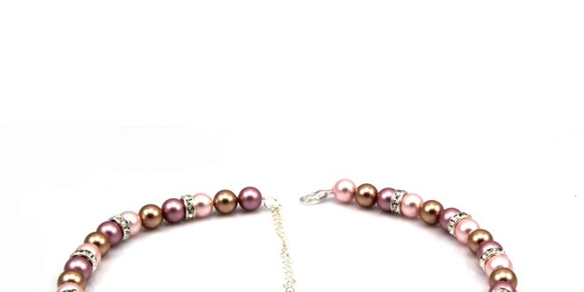 Dámsky perlový náhrdelník Royal Adamas s ružovými perlami
