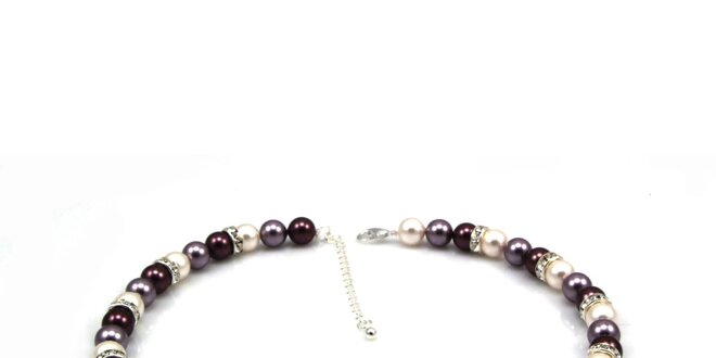 Dámsky perlový náhrdelník Royal Adamas s fialovými perlami