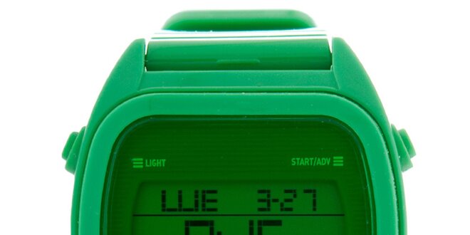 Pánske zelené plastové digitálne hodinky Adidas
