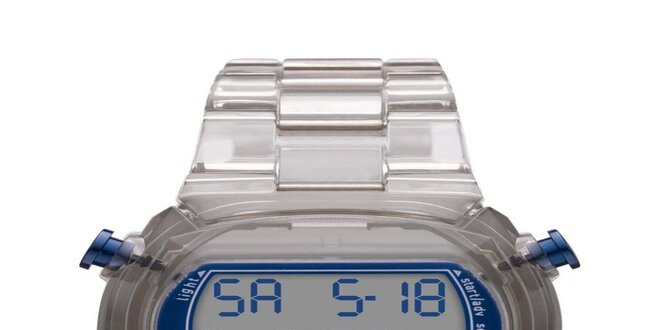 Unisexové digitálne hodinky so šedým remienkom Adidas