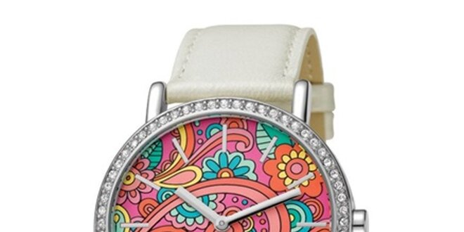 Dámske smotanové hodinky s farebným ciferníkom EDC by Esprit