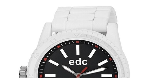 Dámske biele hodinky s čiernym ciferníkom EDC by Esprit