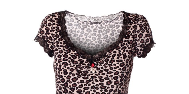 Dámske tričko s leopardím vzorom a krátkym rukávom Vive Maria