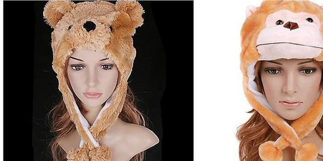 Buďte štýlový so zvieracou čiapkou. Vhodný Vianočný darček.