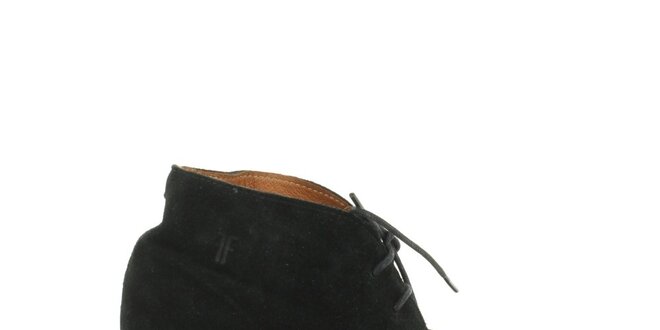Dámske čierne semišové členkové topánky Foreva