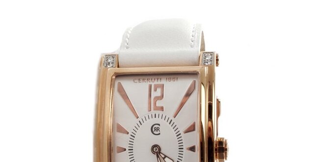 Dámske zlato-biele hranaté hodinky Cerruti 1881