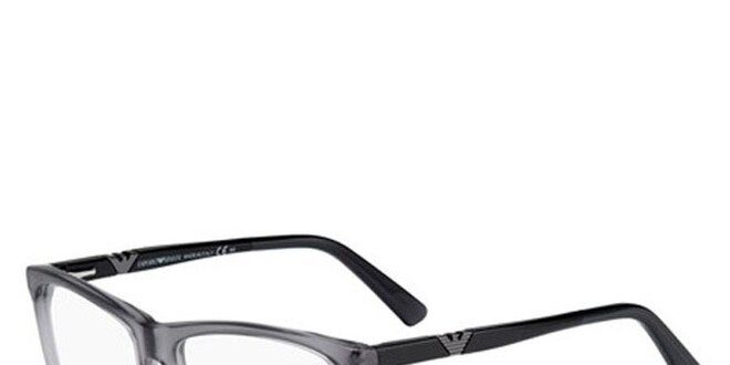 Šedo-čierne plastové okuliare Emporio Armani