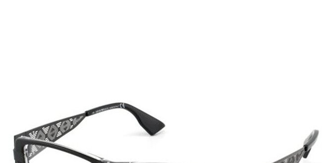 Dámske čierne okuliare s perforovanými stranicami Emporio Armani
