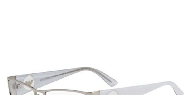Dámske kovové biele okuliare Emporio Armani