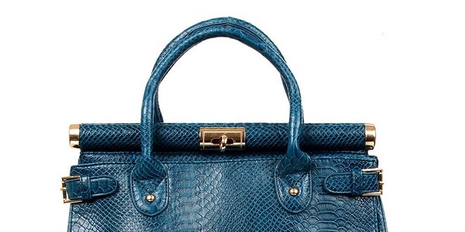 Dámska modrá kabelka so zámočkom London Fashion