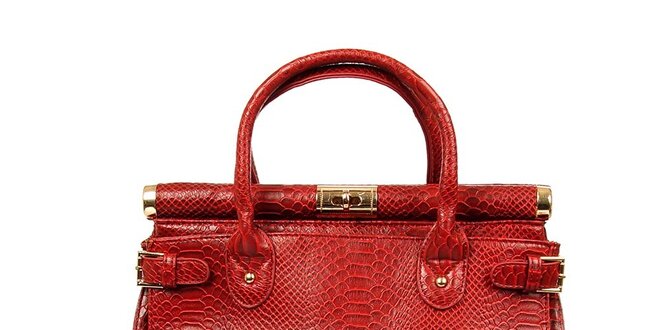 Dámska červená kabelka so zámočkom London Fashion