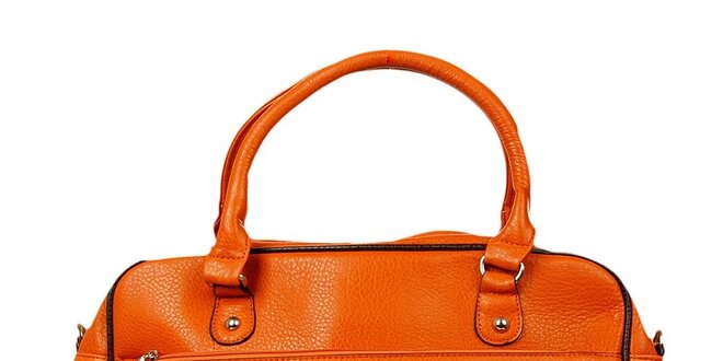 Dámska oranžová kabelka s čiernym lemovaním London Fashion