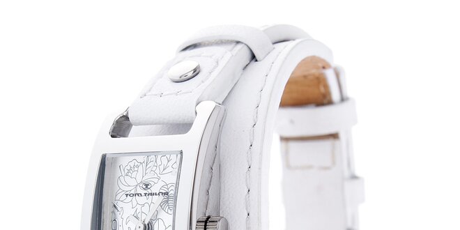 Dámske náramkové hodinky Tom Tailor s bielym koženým remienkom
