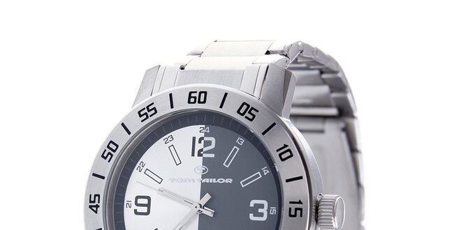 Oceľové hodinky Tom Tailor s černo-bielym ciferníkom