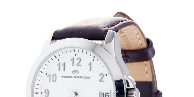 Pánske hodinky Tom Tailor s hnedým koženým remienkom