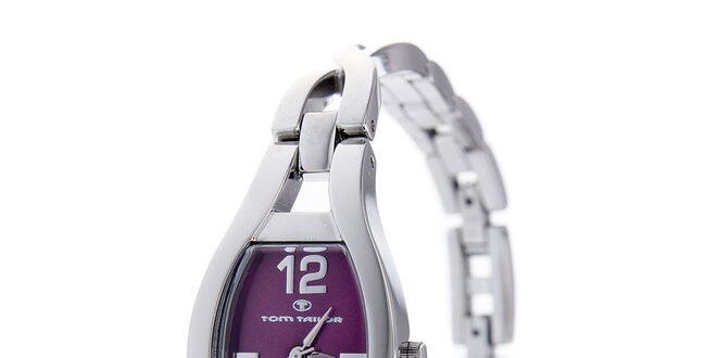 Dámske oceľové hodinky Tom Tailor s tmavo fialovým ciferníkom
