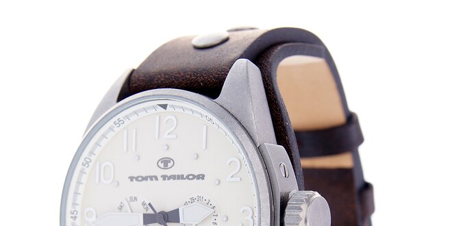 Pánske hodinky Tom Tailor s hnedým koženým remienkom