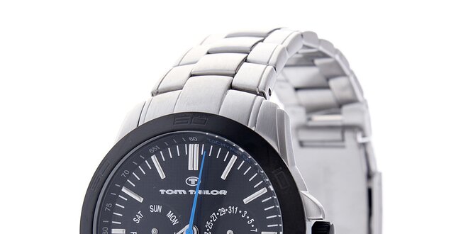 Pánske oceľové hodinky Tom Tailor s čiernym ciferníkom