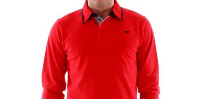 Pánske tričko s límčekom červené Hammersmith