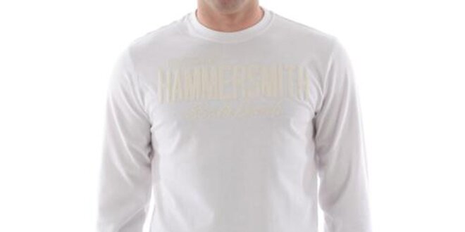 Pánske biele tričko s nápisom na hrudi Hammersmith