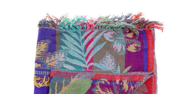 Dámska pestrofarebná vlnená šála Fraas
