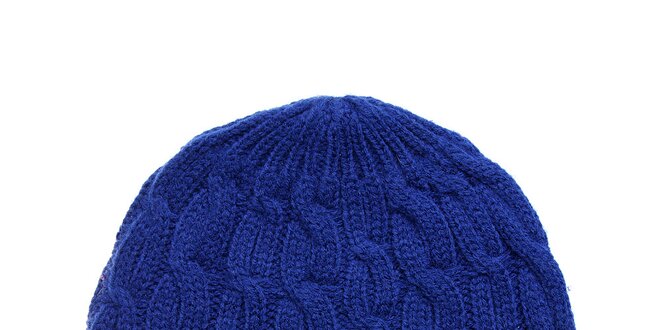 Dámska žiarivo modrá pletená čapica Fraas