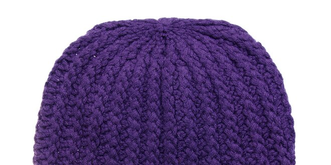 Dámska tmavo fialová pletená čapica Fraas s vrkočovým vzorom