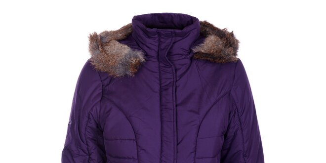 Dámska tmavo fialová zimná bunda Loap s kožúškom