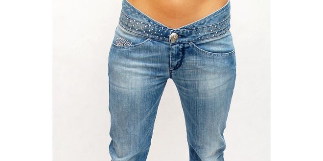 Dámske svetlé džínsy s cvočkami Killah