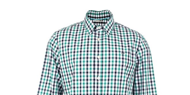 Pánska zeleno-bielo-čierno kockovaná košeľa GAS