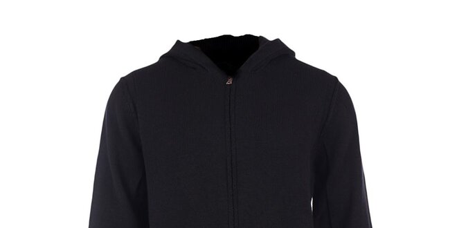 Pánsky čierny sveter s kapucňou GAS