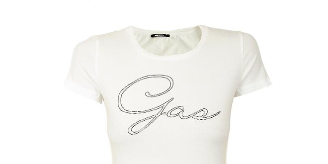 Dámske biele tričko s logom GAS