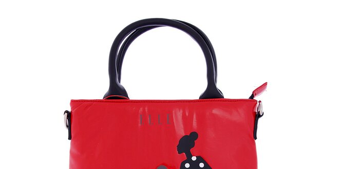 Dámska červená taška na iPad Elle s potlačou