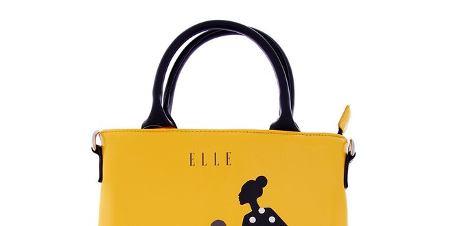 Dámska žltá taška na iPad Elle s potlačou