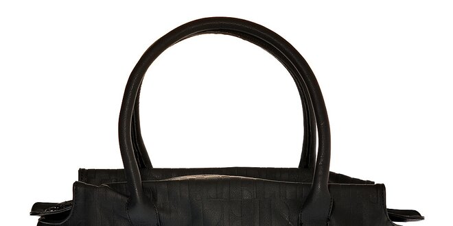 Dámska čierna kabelka Elle s pásikom