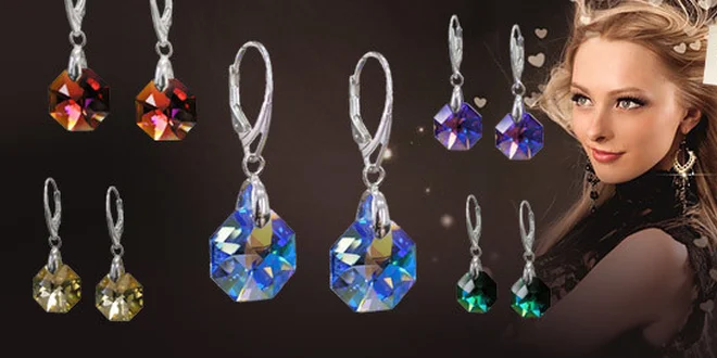 Strieborné SWAROVSKI náušnice
