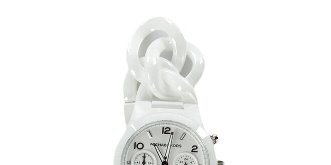 Dámske biele keramické hodinky Michael Kors