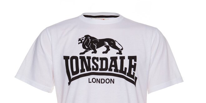 Pánske biele tričko Lonsdale s čiernym logom