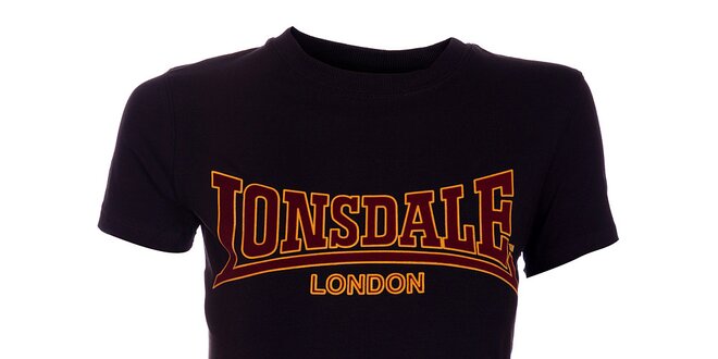 Dámske čierne tričko Lonsdale so semišovou potlačou