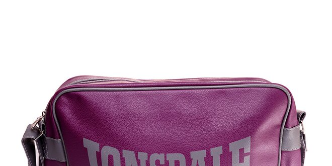 Tmavo fialová taška cez rameno Lonsdale s šedým lemom