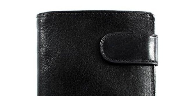Čierna kožená peňaženka Menbur so zipsom