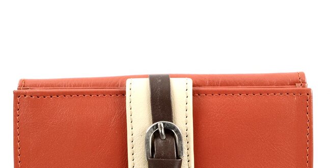 Dámska oranžová kožená peňaženka s prackou Menbur
