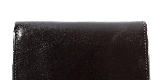 Tmavo hnedá štvorcová peňaženka Menbur