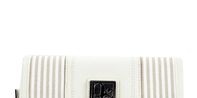 Dámska pruhovaná krémová peňaženka Menbur