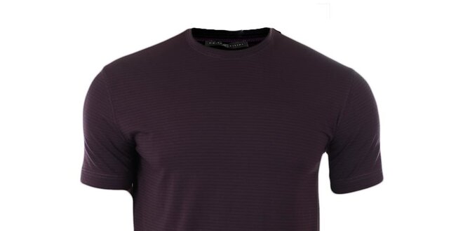 Pánske fialové tričko s čiernymi prúžkami Pietro Filipi