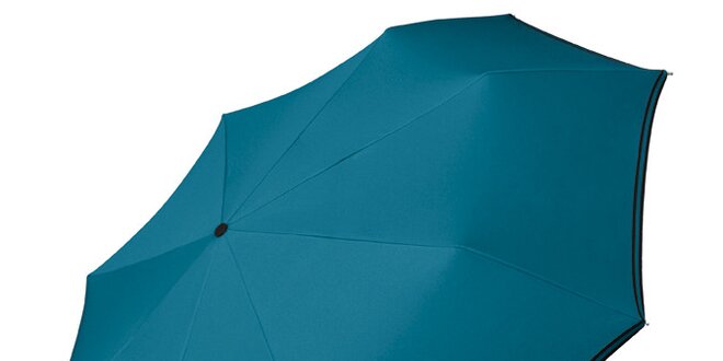 Dámsky tyrkysovo modrý dáždnik Esprit s čiernym lemom